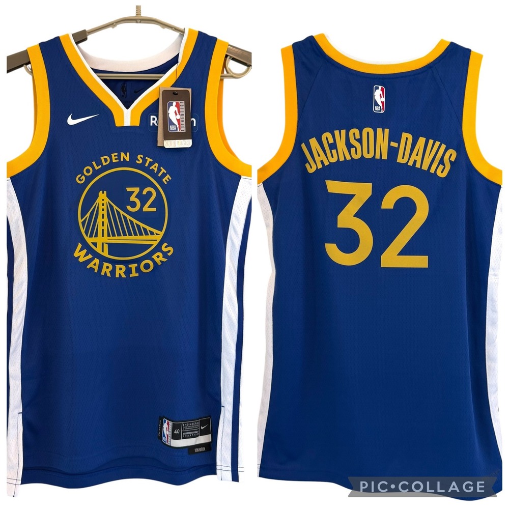 Nike Golden State Warriors Trayce Jackson-Davis 32 Icon Jersey Blue Small 40 NEW